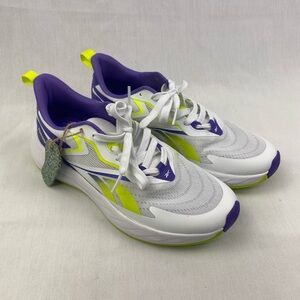 Reebok White and Purple Shoes with Neon Highlights